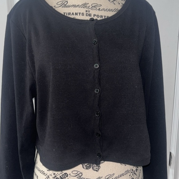 Sunday Best Besthug Apple Longsleeve Black Cropped Cardigan - Picture 3 of 7